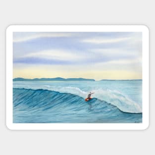 Morning Surf Watercolor Surf Art Sticker